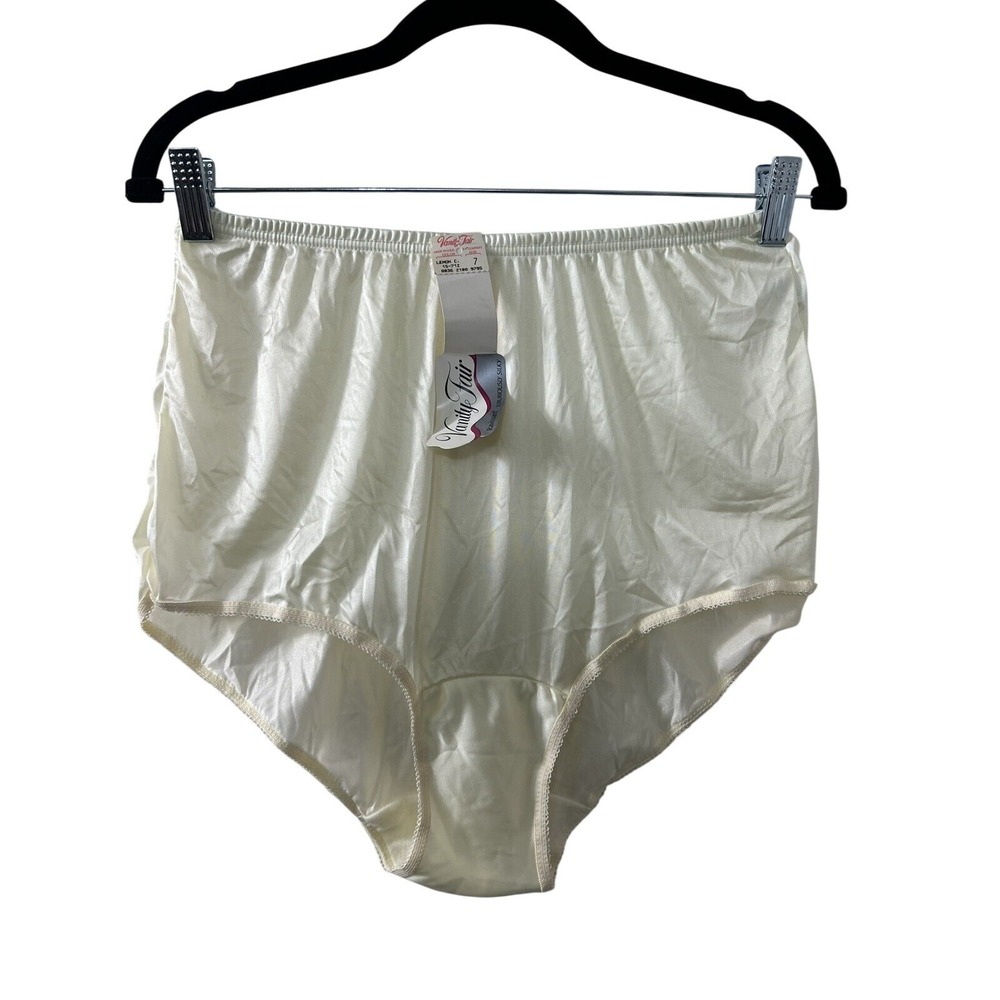 Vanity Fair Nylon Briefs‎ 7 Lemon Yellow Ravissant High Rise Vintage Retro Pinup